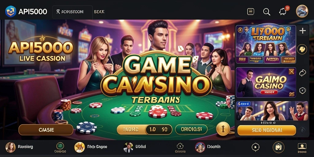 Screenshot gameplay API5000 menampilkan dealer profesional dan suasana kasino yang menarik.
