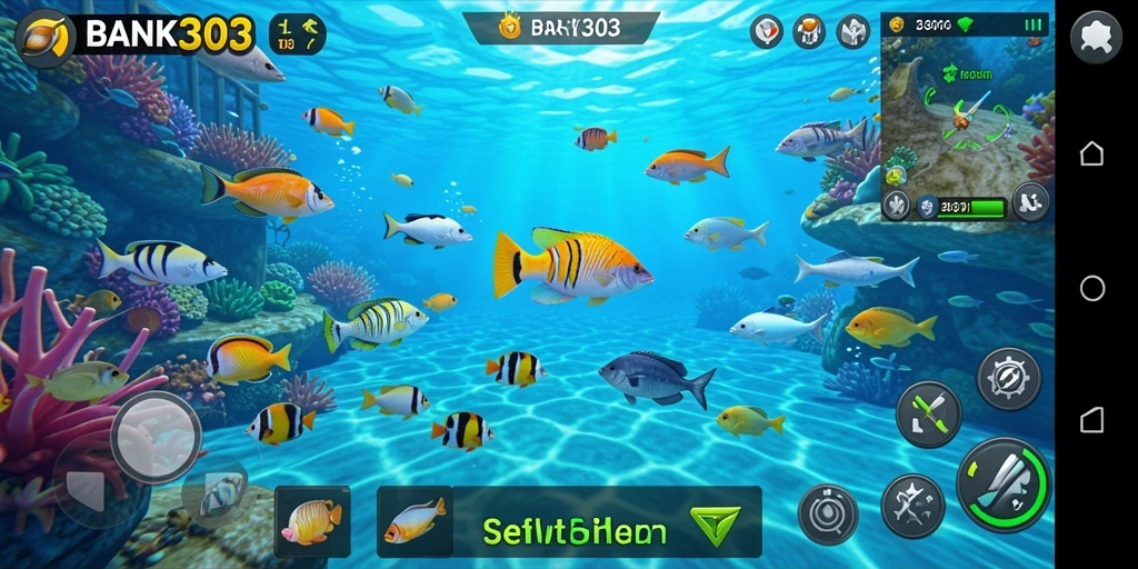 Tampilan gameplay seru saat menangkap ikan di BANK303.