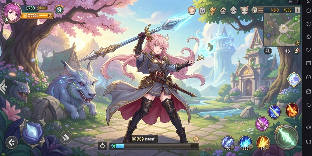 Tampilan gameplay C789 yang penuh warna dan ceria.