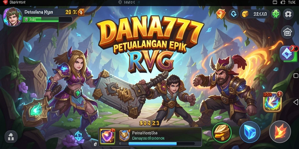 Screenshot DANA777 menampilkan pertempuran epik dalam dunia RPG.