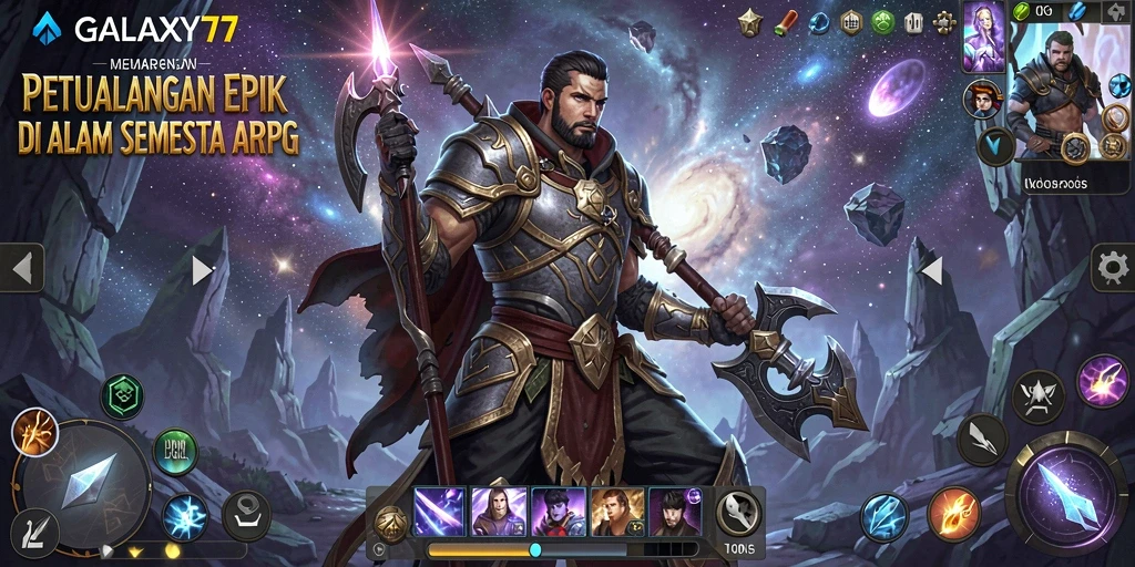 Tampilan gameplay epik dalam GALAXY77 dengan pertarungan yang mendebarkan.