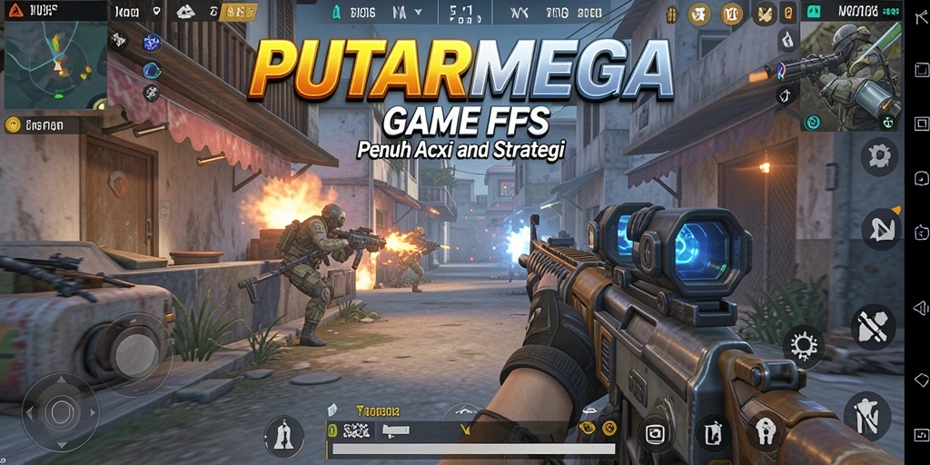 Screenshot utama PUTARMEGA menampilkan aksi menembak yang mendebarkan.