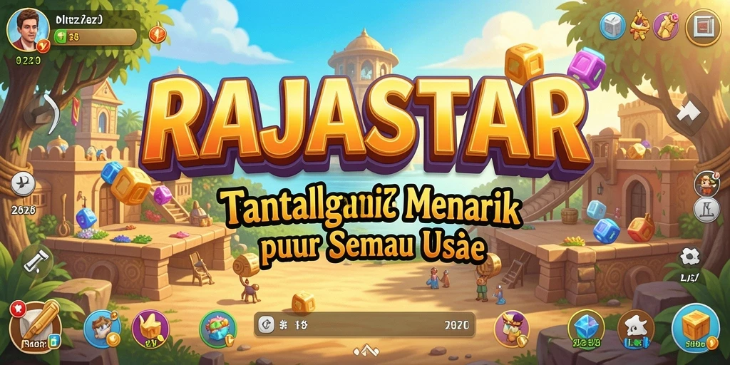 Tampilan gameplay puzzle menantang di RAJASTAR dengan warna-warni yang cerah.