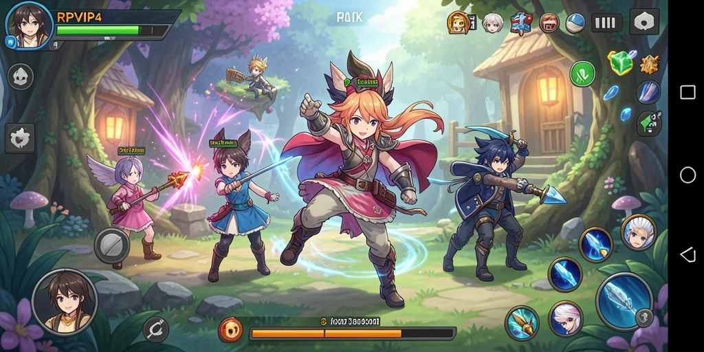 Menampilkan gameplay menarik dari RPVIP4 yang penuh petualangan anime.