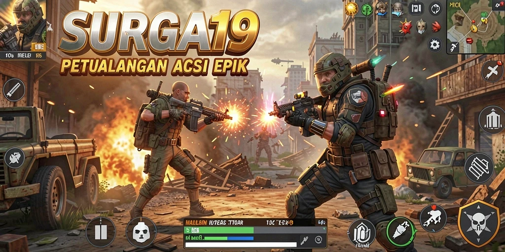 Gameplay action yang seru dan mendebarkan di SURGA19.