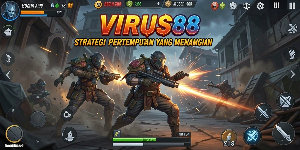 Tampilan gameplay <strong>VIRUS88</strong> yang dinamis dan mengasyikkan.