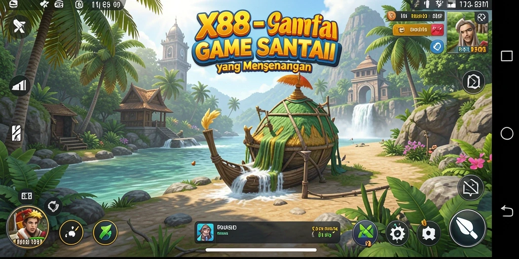Gameplay X88 yang menghibur dan santai di layar ponsel.